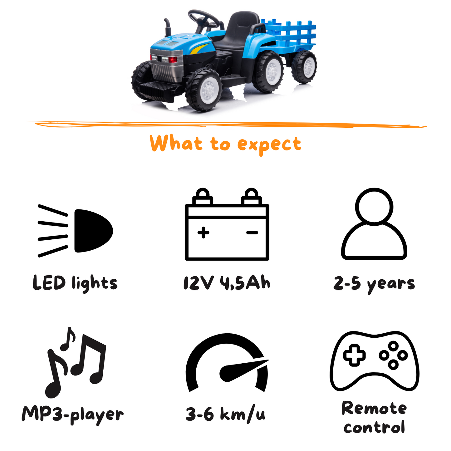 Vrooomy® Tractor T7 - ​​Blue