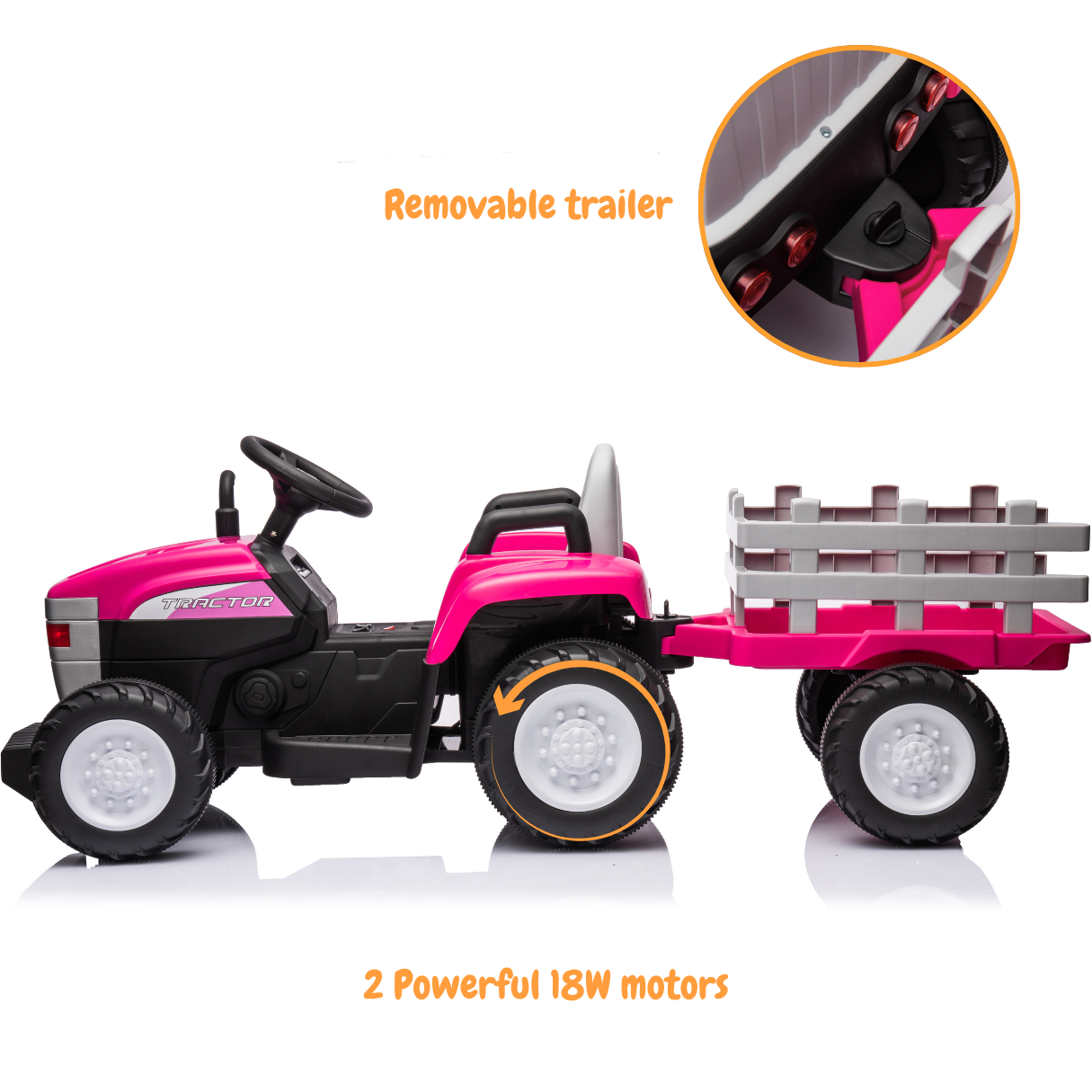 Vrooomy® Tractor T7 - ​​Pink