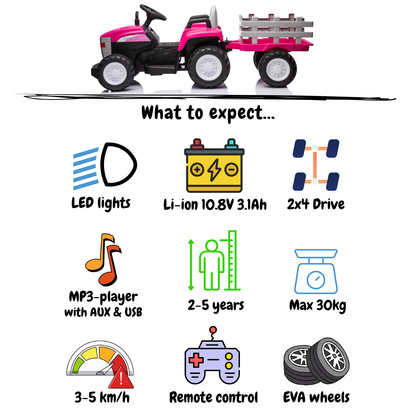 Vrooomy® Tractor T7 - ​​Pink